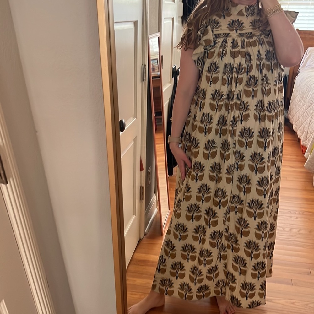 Kinga Csilla Ruffle print cotton maxi Dress size 8 (see size chart)